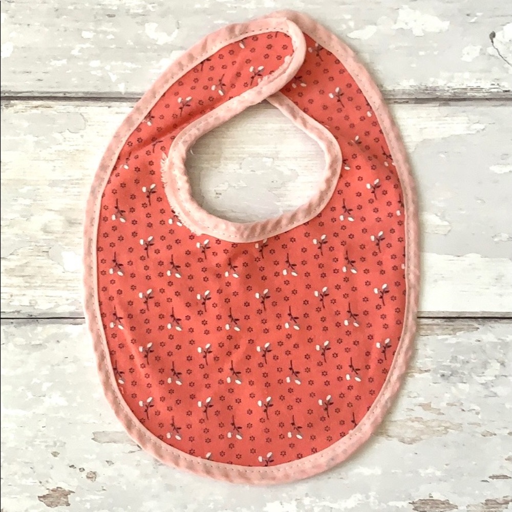 Baby Girl Floral Mauve Pink Drool Bib OS Rene Rofe Brand